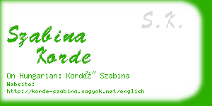 szabina korde business card